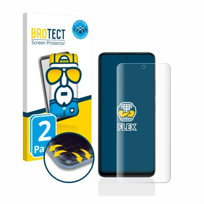 Vorderseite einer Produktverpackung mit dem Markenlogo BROTECT. Daneben ist das Gerät Xiaomi Redmi Note 12 mit dem zugehörigen