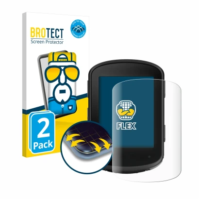 Vorderseite einer Produktverpackung mit dem Markenlogo BROTECT. Daneben ist das Gerät Garmin Edge 540 mit dem zugehörigen Disp