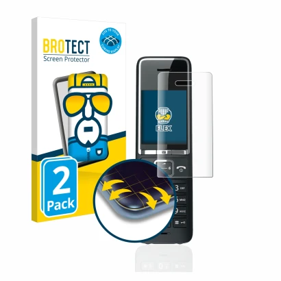 Vorderseite einer Produktverpackung mit dem Markenlogo BROTECT. Daneben ist das Gerät Gigaset COMFORT 550HX mit dem zugehörige