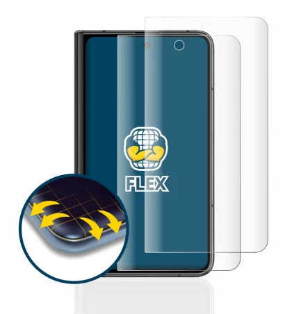 Abbildung des Geräts Google Pixel Fold (Äußeres Display) mit einer Vielzahl des Displayschutzes.
