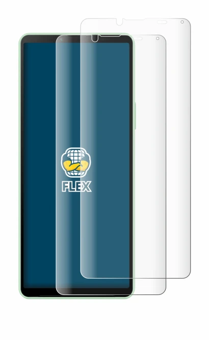 Abbildung des Geräts Sony Xperia 10 V mit einer Vielzahl des Displayschutzes.