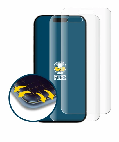 Abbildung des Geräts Apple iPhone 15 mit einer Vielzahl des Displayschutzes.