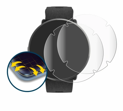 Abbildung des Geräts Polar Ignite 3 Titanium mit einer Vielzahl des Displayschutzes.