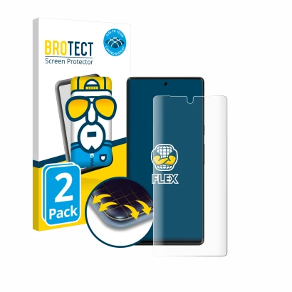 Vorderseite einer Produktverpackung mit dem Markenlogo BROTECT. Daneben ist das Gerät Google Pixel 6 Pro (case-friendly) mit d