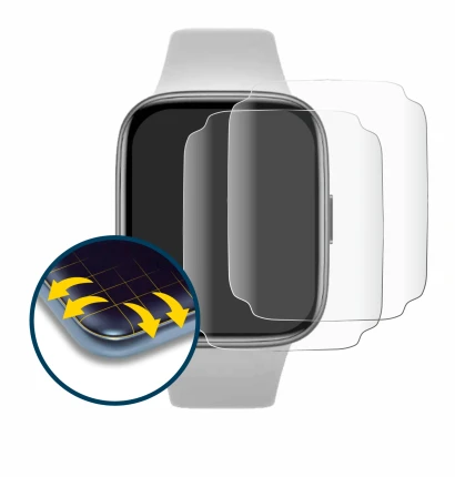Abbildung des Geräts Xiaomi Redmi Watch 3 Active mit einer Vielzahl des Displayschutzes.