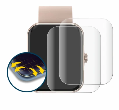 Abbildung des Geräts Mutoy Smartwatch 1.83" mit einer Vielzahl des Displayschutzes.