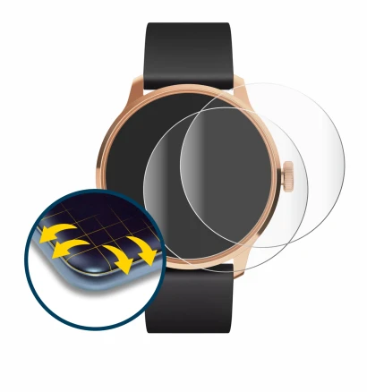 Abbildung des Geräts Withings ScanWatch Light mit einer Vielzahl des Displayschutzes.