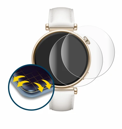 Abbildung des Geräts Huawei Watch GT 4 (41mm) mit einer Vielzahl des Displayschutzes.