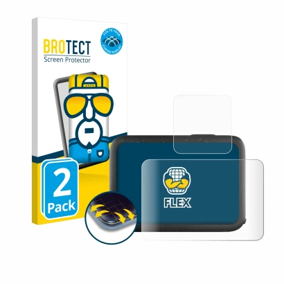 Vorderseite einer Produktverpackung mit dem Markenlogo BROTECT. Daneben ist das Gerät GoPro Hero 12 Black mit dem zugehörigen 