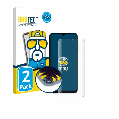 Vorderseite einer Produktverpackung mit dem Markenlogo BROTECT. Daneben ist das Gerät Samsung Galaxy A15 mit dem zugehörigen D