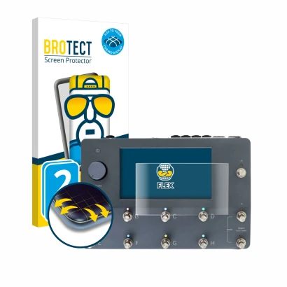 Vorderseite einer Produktverpackung mit dem Markenlogo BROTECT. Daneben ist das Gerät Neural DSP Quad Cortex mit dem zugehörig