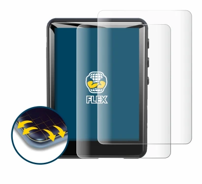 Abbildung des Geräts Zaqe MP3 Player M4 2.4" mit einer Vielzahl des Displayschutzes.