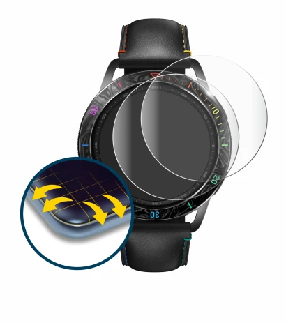 Abbildung des Geräts Xiaomi Watch S3 mit einer Vielzahl des Displayschutzes.