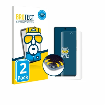 Vorderseite einer Produktverpackung mit dem Markenlogo BROTECT. Daneben ist das Gerät Vivo V30 Pro mit dem zugehörigen Display