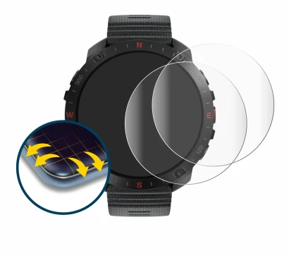 Abbildung des Geräts Polar Grit X2 Pro mit einer Vielzahl des Displayschutzes.