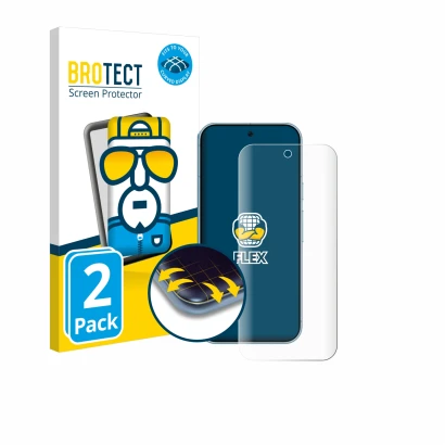 Vorderseite einer Produktverpackung mit dem Markenlogo BROTECT. Daneben ist das Gerät Google Pixel 9 mit dem zugehörigen Displ