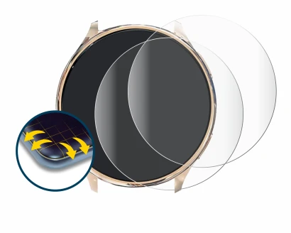 Abbildung des Geräts Sanorum Smartwatch 1.39" für Damen mit einer Vielzahl des Displayschutzes.