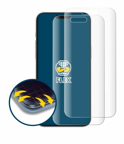 Abbildung des Geräts Apple iPhone 16 mit einer Vielzahl des Displayschutzes.