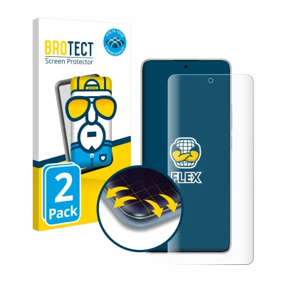 Vorderseite einer Produktverpackung mit dem Markenlogo BROTECT. Daneben ist das Gerät Xiaomi Redmi Note 14 mit dem zugehörigen