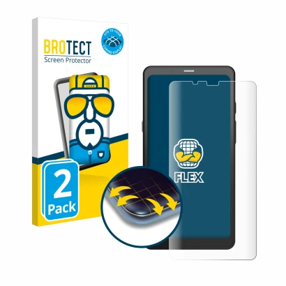 Vorderseite einer Produktverpackung mit dem Markenlogo BROTECT. Daneben ist das Gerät Boox Palma 2 mit dem zugehörigen Display