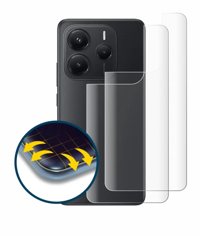 Abbildung des Geräts Xiaomi Redmi Note 14 (Rückseite) mit einer Vielzahl des Displayschutzes.