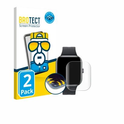 Vorderseite einer Produktverpackung mit dem Markenlogo BROTECT. Daneben ist das Gerät Xiaomi Redmi Watch 5 mit dem zugehörigen