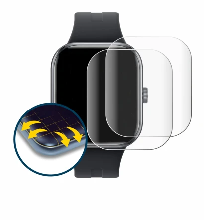 Abbildung des Geräts Xiaomi Redmi Watch 5 mit einer Vielzahl des Displayschutzes.