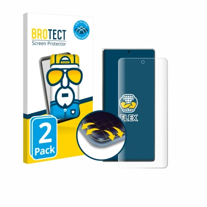 Vorderseite einer Produktverpackung mit dem Markenlogo BROTECT. Daneben ist das Gerät Huawei Mate X6 mit dem zugehörigen Displ