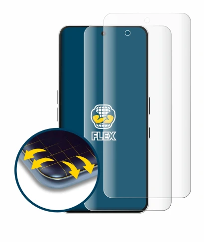 Abbildung des Geräts Nothing Phone (3a) mit einer Vielzahl des Displayschutzes.