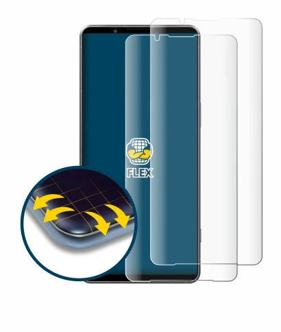 Abbildung des Geräts Sony Xperia 1 VII mit einer Vielzahl des Displayschutzes.