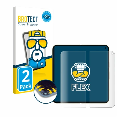 Vorderseite einer Produktverpackung mit dem Markenlogo BROTECT. Daneben ist das Gerät Google Pixel 10 Pro Fold (Inneres Displa