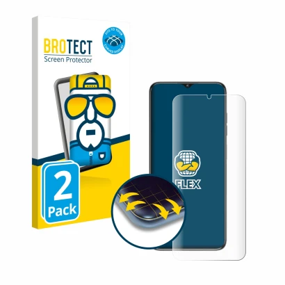 Vorderseite einer Produktverpackung mit dem Markenlogo BROTECT. Daneben ist das Gerät Oukitel C1 mit dem zugehörigen Displaysc