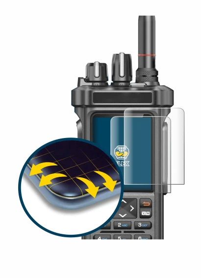 Abbildung des Geräts Radtel RT-950 Pro mit einer Vielzahl des Displayschutzes.