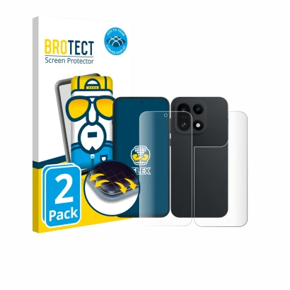 Vorderseite einer Produktverpackung mit dem Markenlogo BROTECT. Daneben ist das Gerät OnePlus 15 (Display+Rückseite) mit dem z