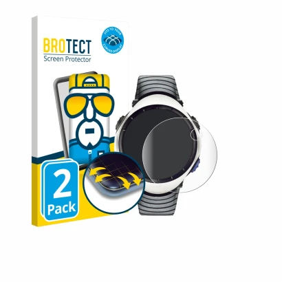 Vorderseite einer Produktverpackung mit dem Markenlogo BROTECT. Daneben ist das Gerät Suunto Regatta mit dem zugehörigen Displ