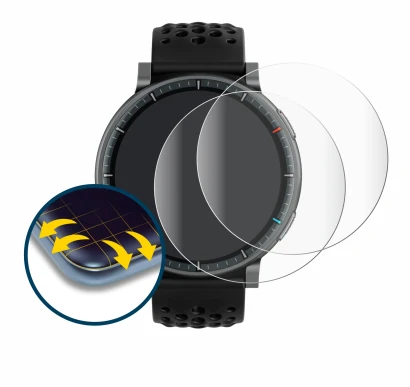 Abbildung des Geräts Amazfit Active Max mit einer Vielzahl des Displayschutzes.