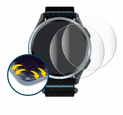 Abbildung des Geräts Garmin Approach J1 mit einer Vielzahl des Displayschutzes.