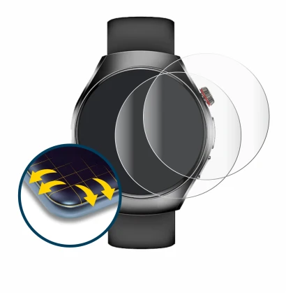 Abbildung des Geräts Smartwatch ET460 1.47" mit einer Vielzahl des Displayschutzes.