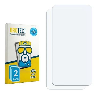 Vorderseite einer Produktverpackung mit dem Markenlogo BROTECT. Daneben ist der zugehörige Displayschutz.