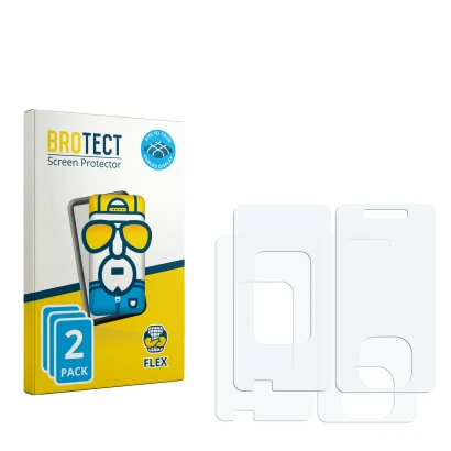 Vorderseite einer Produktverpackung mit dem Markenlogo BROTECT. Daneben ist der zugehörige Displayschutz.
