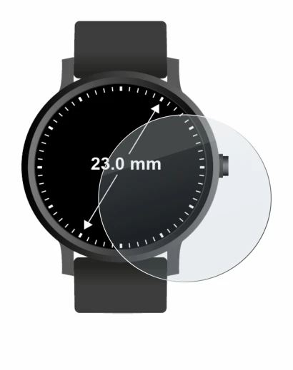 Abbildung des Geräts Armbanduhren (Kreisrund, ø: 23 mm) mit einer Vielzahl des Displayschutzes.
