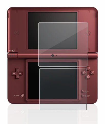 Abbildung des Geräts Nintendo DSi XL mit einer Vielzahl des Displayschutzes.