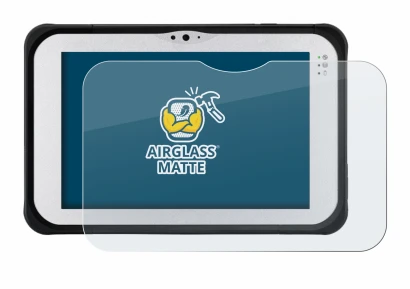 Abbildung des Geräts Panasonic Toughpad FZ-M1 mit einer Vielzahl des Displayschutzes.