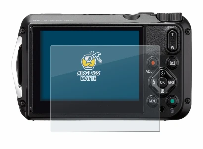 Abbildung des Geräts Ricoh WG-6 mit einer Vielzahl des Displayschutzes.