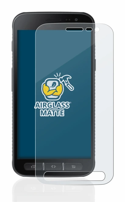 Abbildung des Geräts Samsung Galaxy XCover 4s mit einer Vielzahl des Displayschutzes.