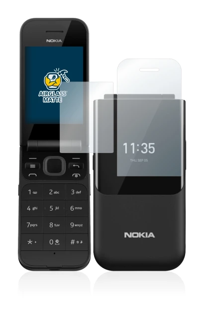 Abbildung des Geräts Nokia 2720 Flip mit einer Vielzahl des Displayschutzes.