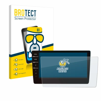 Vorderseite einer Produktverpackung mit dem Markenlogo BROTECT. Daneben ist das Gerät Volkswagen Passat 2019 Discover Pro 9.2"