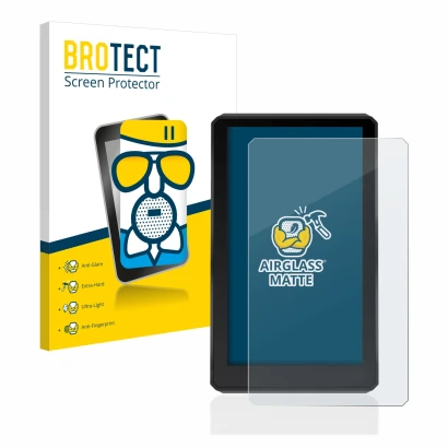 Vorderseite einer Produktverpackung mit dem Markenlogo BROTECT. Daneben ist das Gerät Garmin zumo XT mit dem zugehörigen Displ