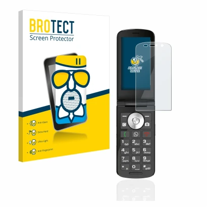 Vorderseite einer Produktverpackung mit dem Markenlogo BROTECT. Daneben ist das Gerät Emporia TOUCHsmart mit dem zugehörigen D