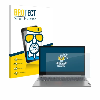 Vorderseite einer Produktverpackung mit dem Markenlogo BROTECT. Daneben ist das Gerät Lenovo ThinkBook 14 Gen 1 mit dem zugehö